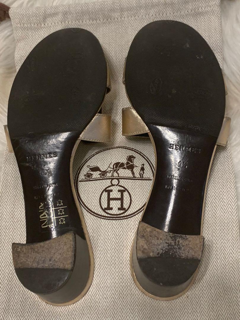 Replica Top Quality Hermes White Ostrich Oasis Sandals HJ00752