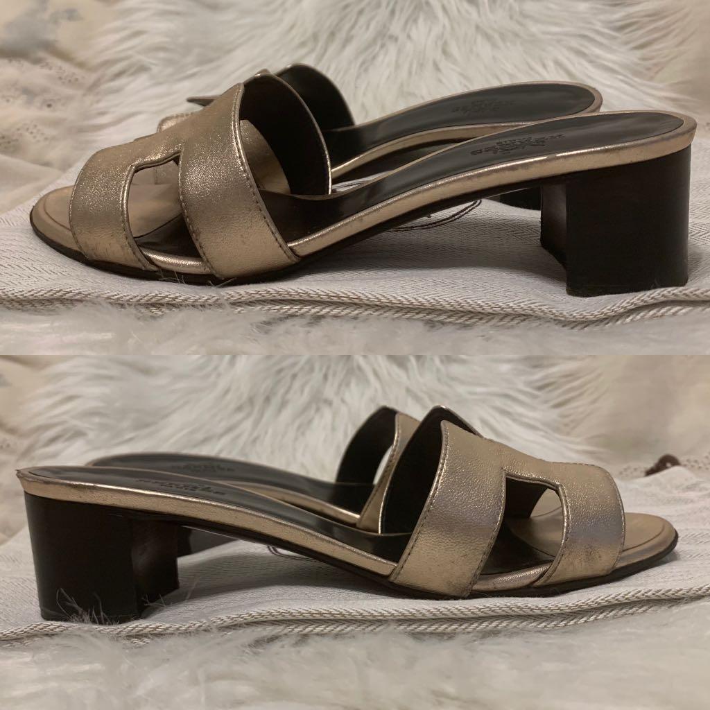 Replica Top Quality Hermes White Ostrich Oasis Sandals HJ00752