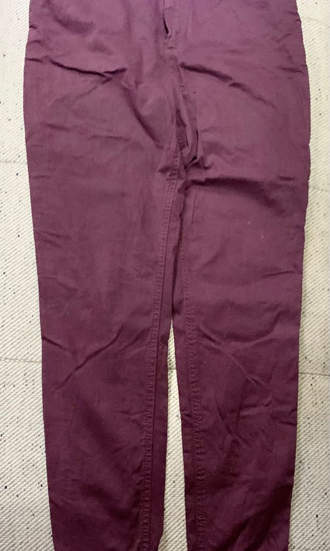Authentic Marks & Spencer Maroon Pants, Women's Fashion, Bottoms, Jeans on Carousell