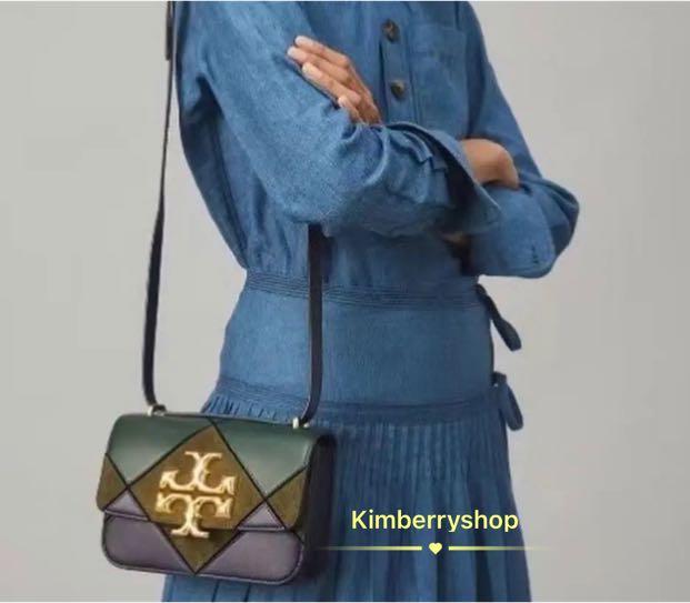 Authentic Tory Burch Eleanor mix material blue green, Women's Fashion, Bags  & Wallets, Purses & Pouches on Carousell