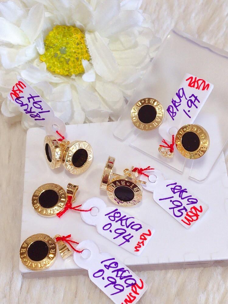 Bvlgari stud earrings black onyx hot sale
