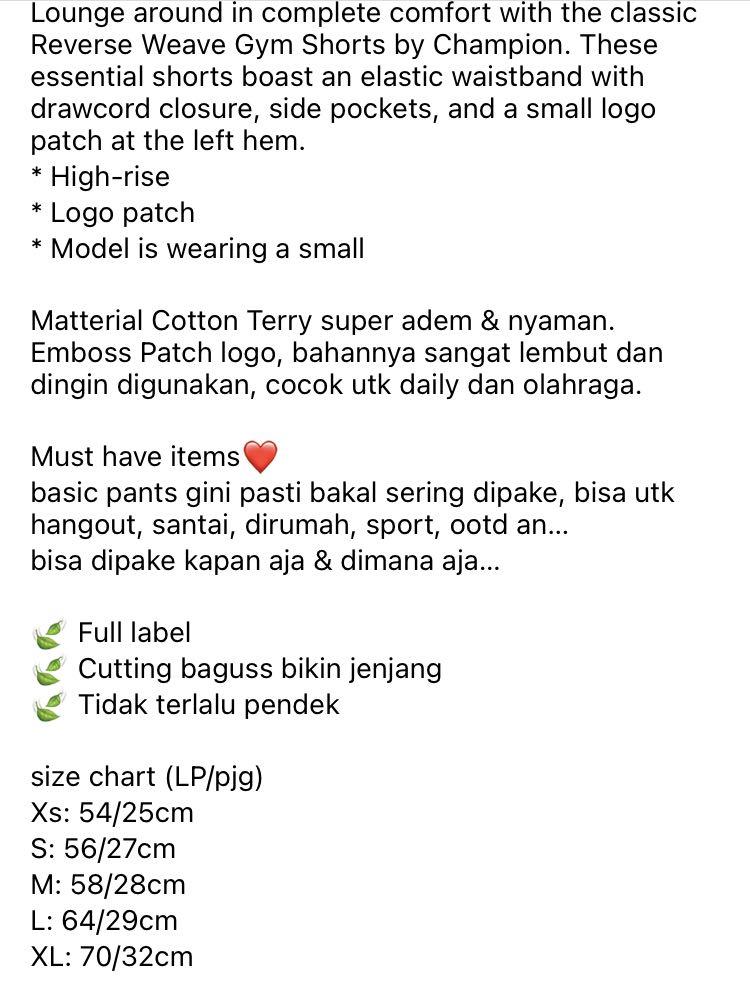 Champion short pants (NEW ADA SIZE)