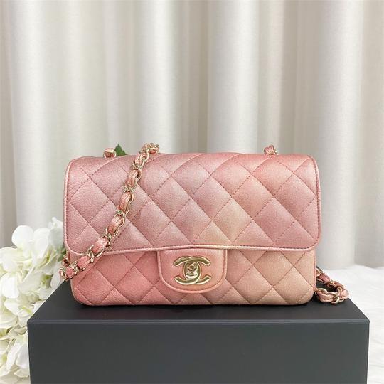 ✖️SOLD!✖️ Chanel Mini Rectangle in Ombre Rose Gold Lambskin