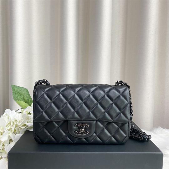 ✖️SOLD!✖️ Chanel Mini Rectangle in So Black Lambskin BHW