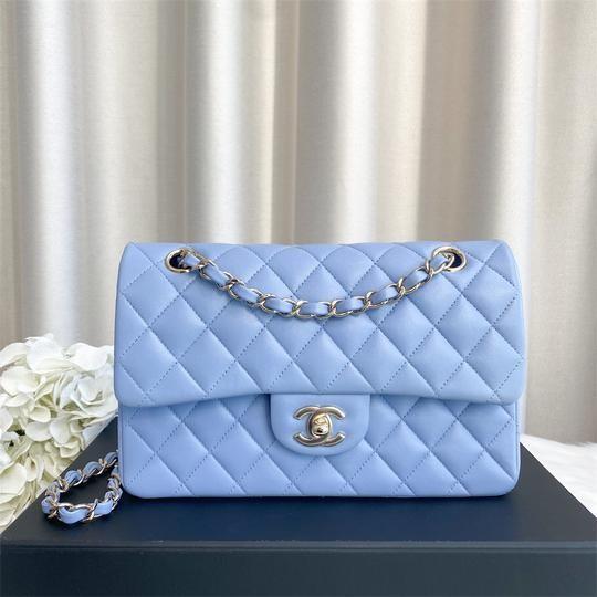 ✖️SOLD!✖️ Chanel Small Classic Flap in 21C Sky Blue Lambskin LGHW