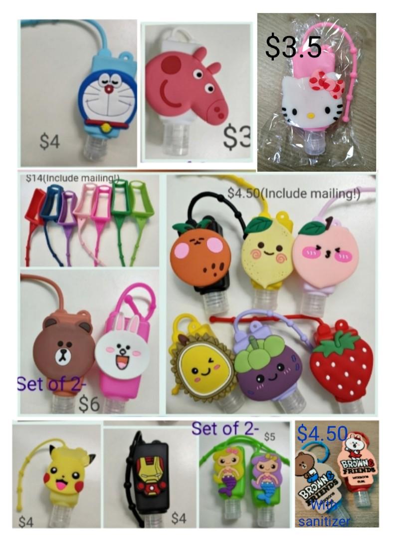 Cute Hand Sanitizer Holders (7 Colourful Sanitizer Holders/6 Fruity
