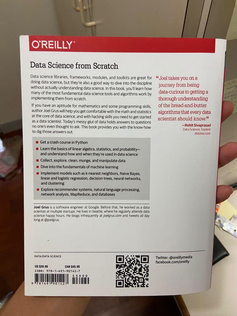 Data Science from Scratch FIRST PRINCIPLES WITH PYTHON, 興趣及遊戲, 書本 & 文具 ...