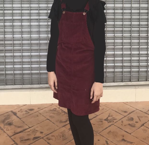 Overall skirt red hotsell