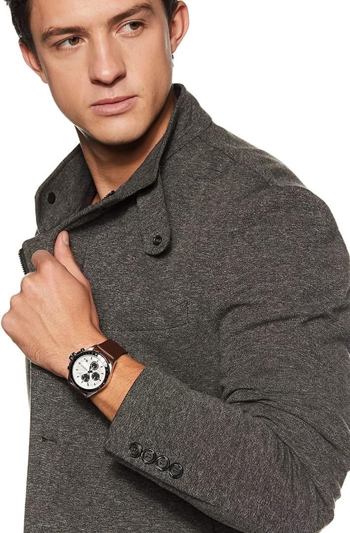 Fossil Decker Chronograph Cream Dial Brown Leather Men s Watch