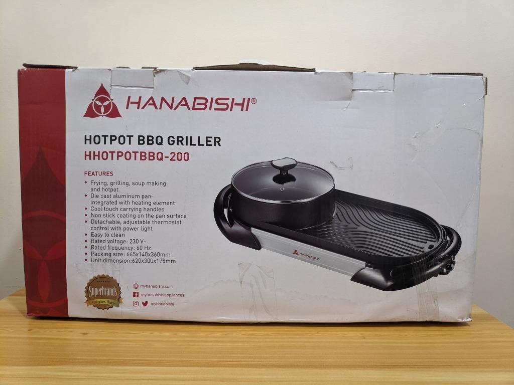 Hanabishi Hotpot and BBQ Griller (Category: BBQ, Grills & Hotpots) located in Manila. Submitted by jelodi (Listing ID 1121376562, Image 1). Description: Hanabishi Hotpot Bbq Griller Good for samgyupsal and shabu-shabu Bought last 2020, used a couple of times only. Items is well taken cared. Complete with box and accessories..