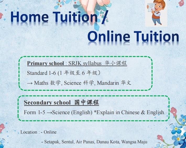 Home Tutors In Wangsa Maju Wangsa Maju Tuition Class Online Tuition
