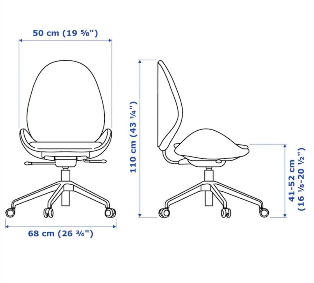 Ikea Desk Chair (Hattefjall) + Arm Rest, Furniture & Home Living