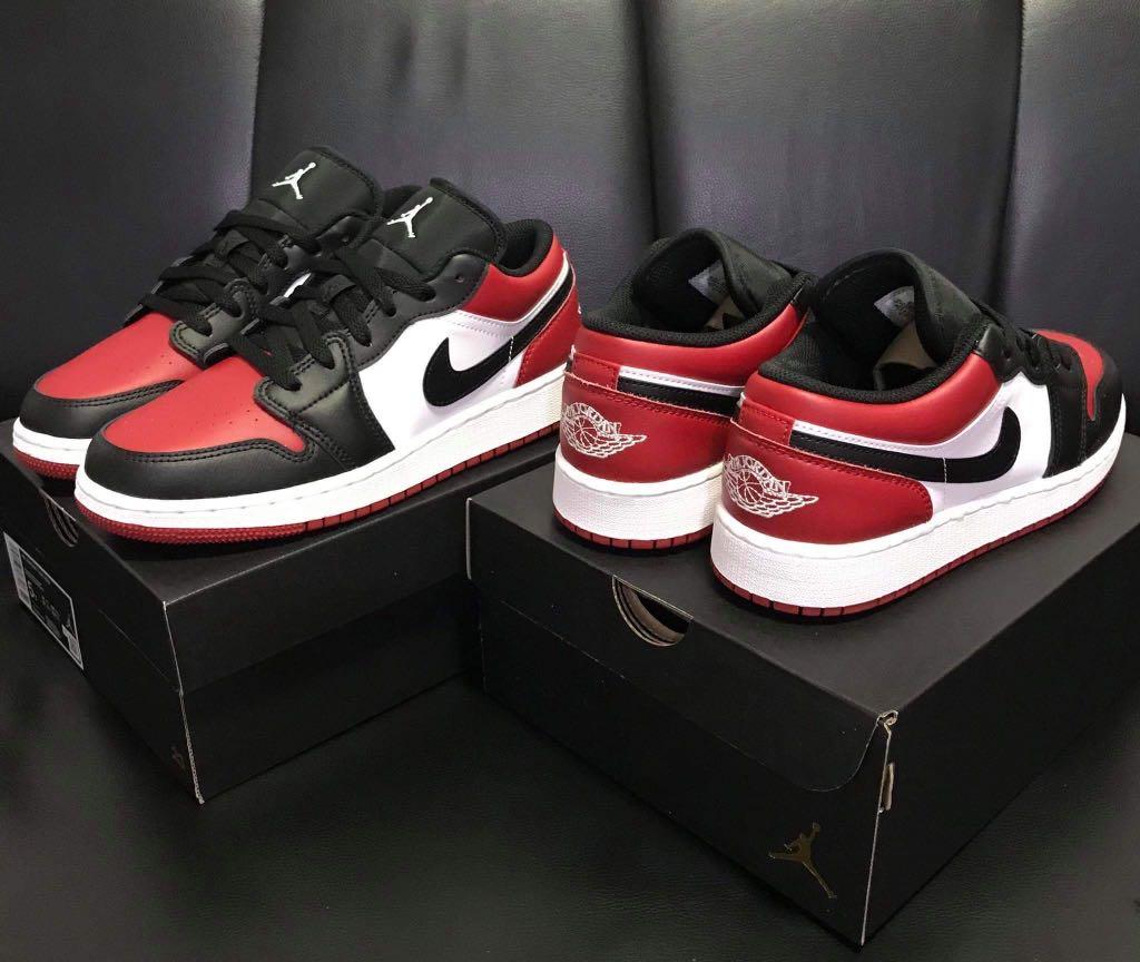 Jordan 1 low bred toe Men s Fashion Footwear Sneakers on Carousell