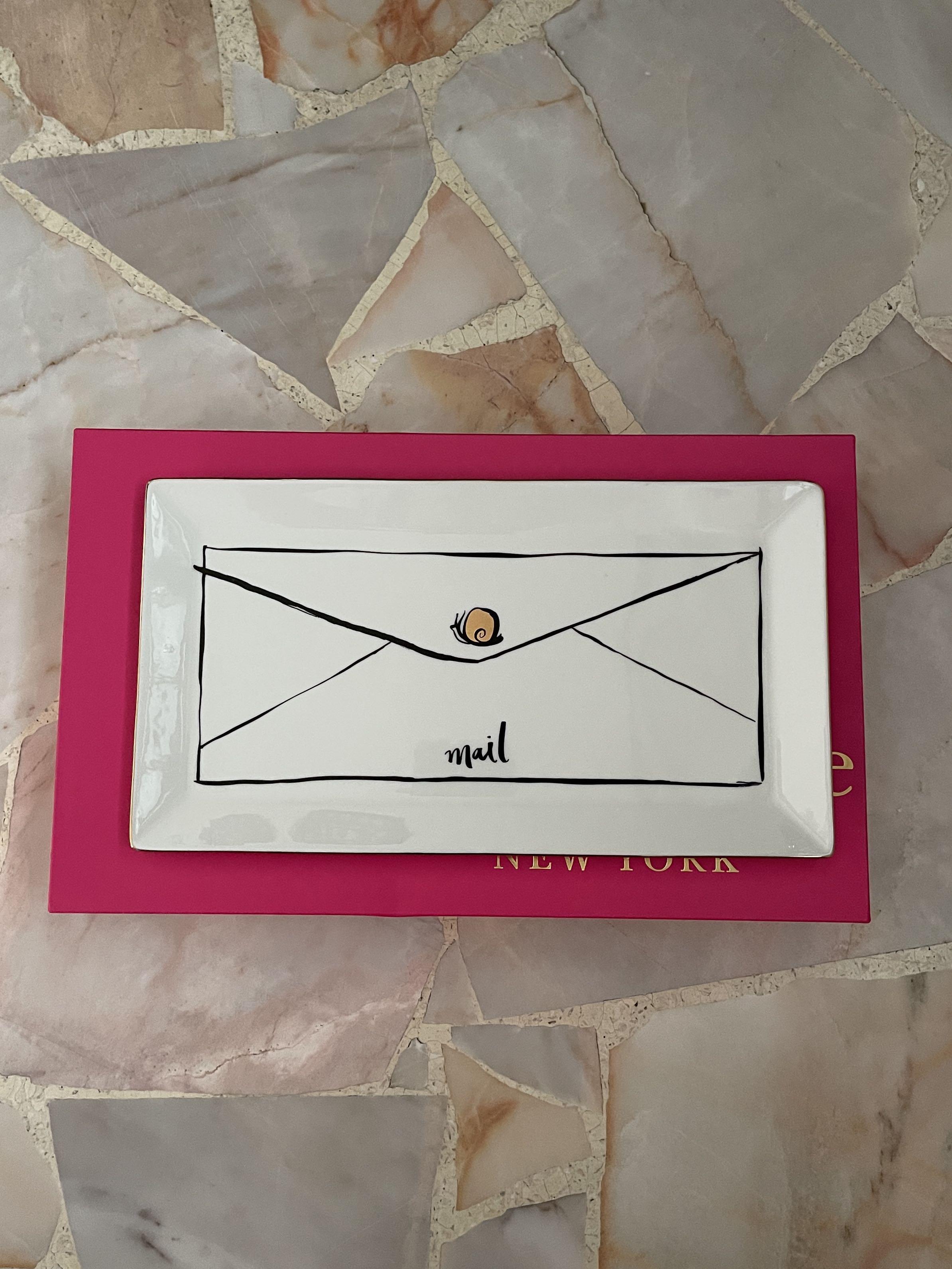 Kate Spade Lenox Snail Mail Letter Tray Catch All 11x6 Furniture
