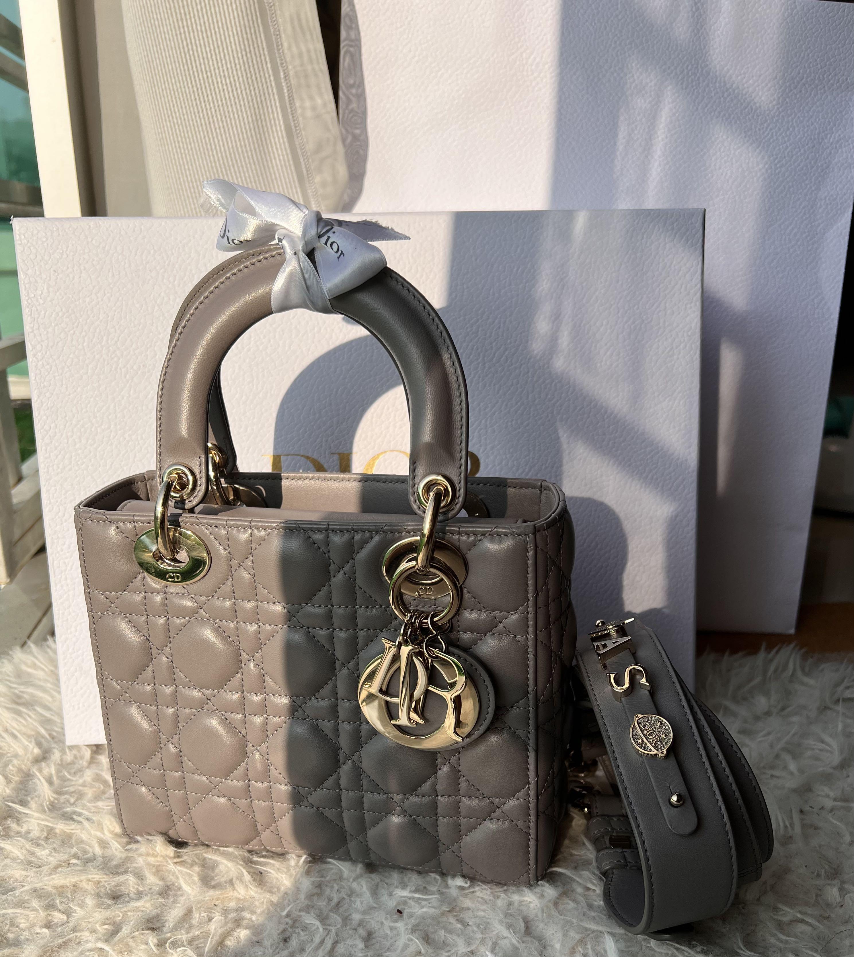 Christian Dior Small Lady Dior My ABC Bag Gray Lambskin Complete Package   eBay