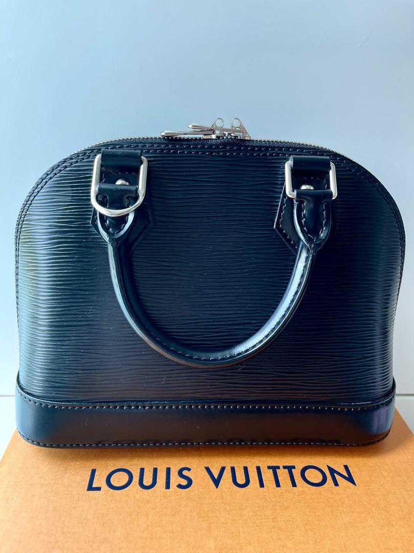 LOUIS VUITTON Epi Blue Denim Leather Alma Nano Black Trim Shoulder Sling  Bag BB