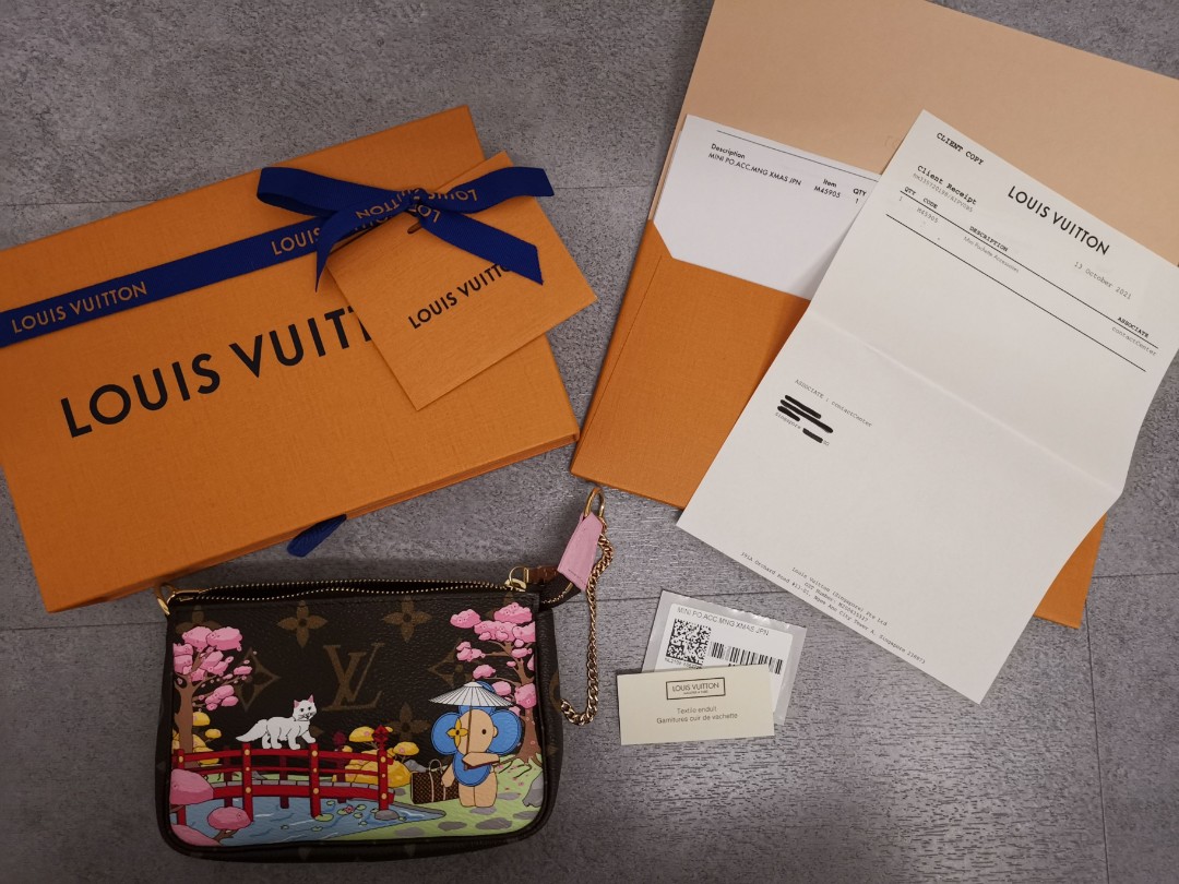 Louis Vuitton LV mini pochette Christmas Japan, Luxury, Bags & Wallets