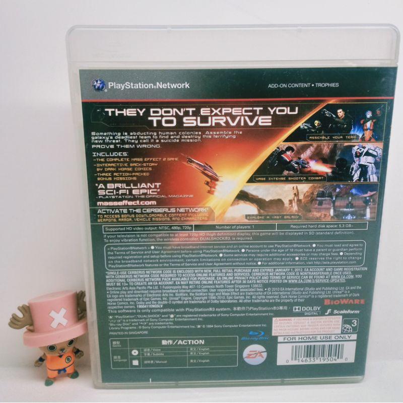 Mass Effect 2 - PS3 game (Category: PlayStation) located in Mendez-Nunez. Submitted by sf2_gameshop (Listing ID 1121446396, Image 3). Description: Genre: Action role-playing, third-person shooter Mode: Single-player Language: English This is a second hand item but in very good condition. 100% original w/ manual. Feel free to chat for any queries. Kindly visit my shop for regular updates..