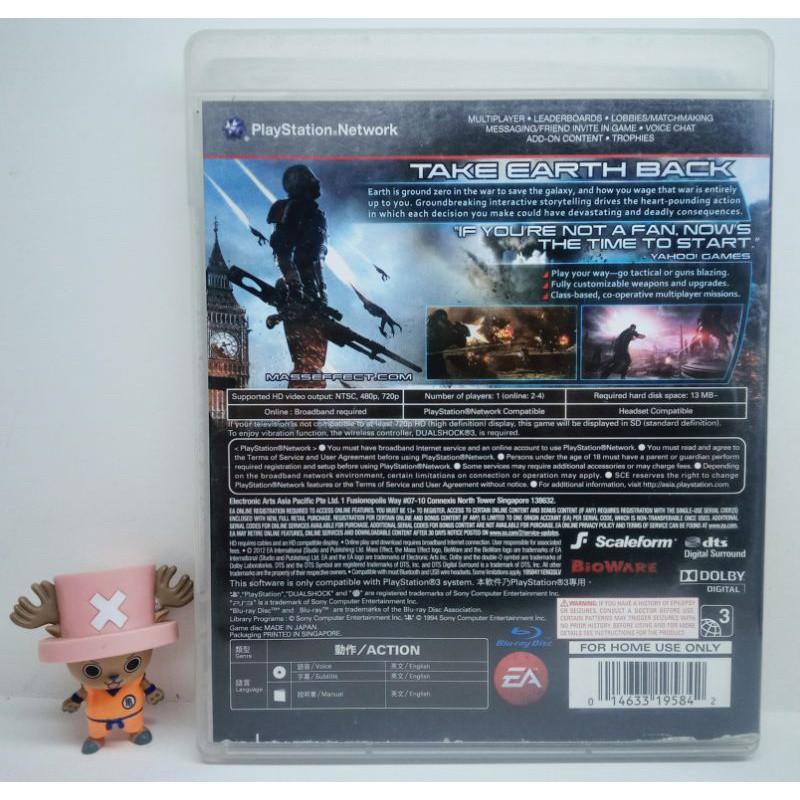 Mass Effect 3 - PS3 game (Category: PlayStation) located in Mendez-Nunez. Submitted by sf2_gameshop (Listing ID 1121587464, Image 3). Description: Genre: Action role-playing, first-person shooter Mode: Single-player, multiplayer Language: English This is a second hand item but in good condition. 100% original with manual and insert Game had been test prior to this post. Feel free to chat for any queries. Kindly visit my profile regularly for upda