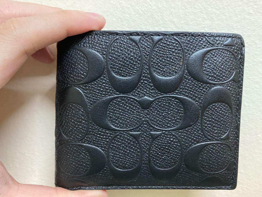 Men's coach wallet black deals