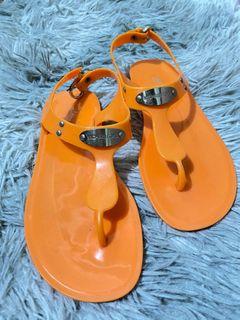 Michael Kors Orange Jelly Plate Sandals