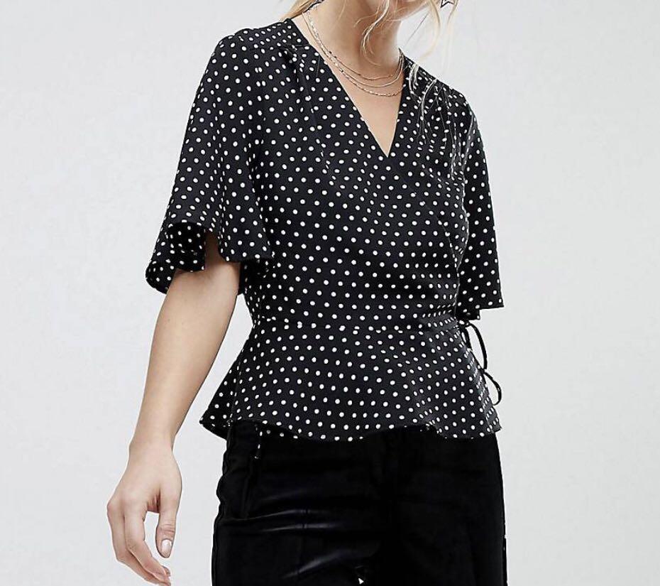 Miss selfridge polka dot top hotsell