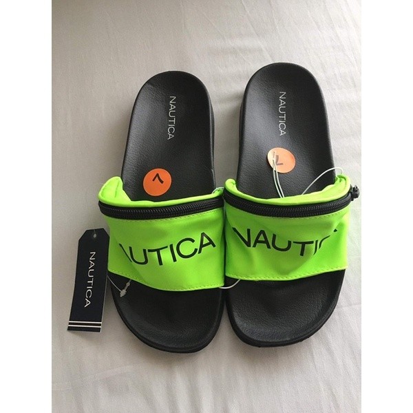 neon green champion slides