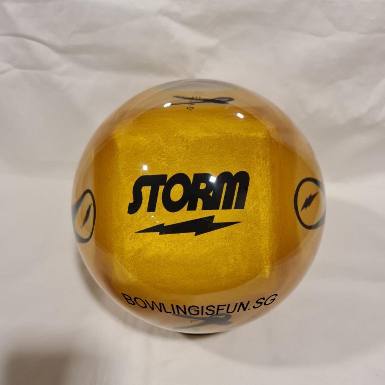 New Storm Clear Belmo Gold Limited Edition Polyester Bowling Ball ...