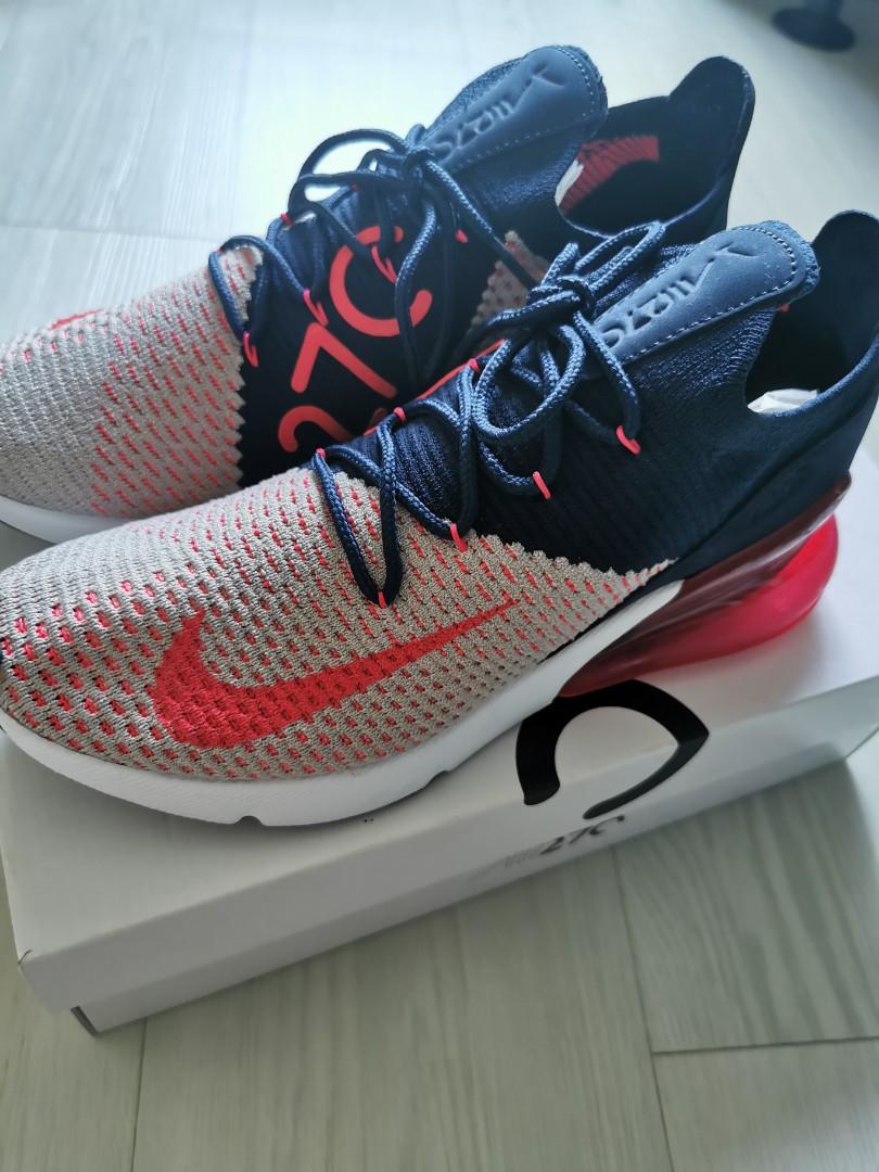 Nike air max 270 flyknit red sales