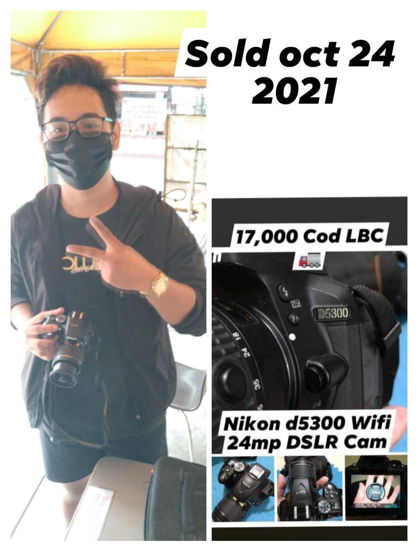 Nikon d5300 Goood as new DSLR Camera (Category: Cameras) located in Caloocan City. Submitted by mr.carlo_dslr_laptop (Listing ID 1119065564, Image 1). Description: Nikon D5300 Flipscreen Wifi 24megapixel For Vlogs Video Photoshoot DSLR CAMERA FHD Video Good As New ✈️Any Location Cash on Delivery LBC deposit add 500 for the ship fee to Order the Nikon item 👍 👬Meet UPS - Metro Manila any Mall areas QC Pasay CAMAnava 👍 Rush Price 17,000 pesos 👈�