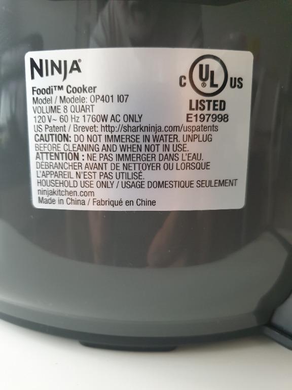 Ninja OP401 8 Qt. Foodi All in One Multi Cooker 8 Quart Black Gray TV Home Appliances Kitchen Appliances Fryers on Carousell