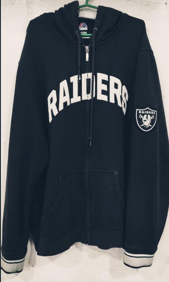 Raiders Arch Nfl Hoodie Jacket By Majestic Men S Fashion Coats Jackets And Outerwear On Carousell