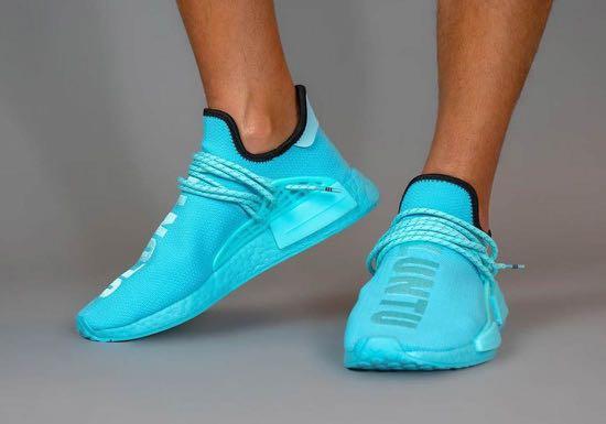 Rare) Us14 Pharrell Williams NMD HU Aqua, Men's Fashion, Footwear, Sneakers  on Carousell
