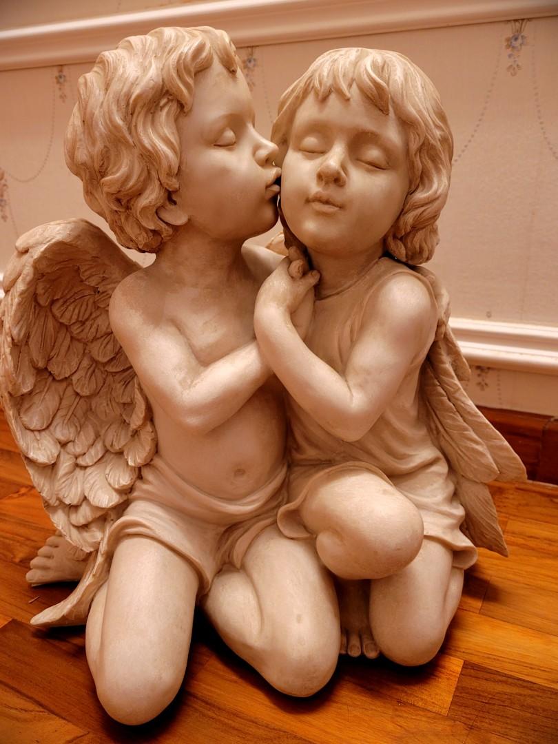 Affection Swing Angels Couple Love Ornament Figurine Figure Cherub Statue Gifts 