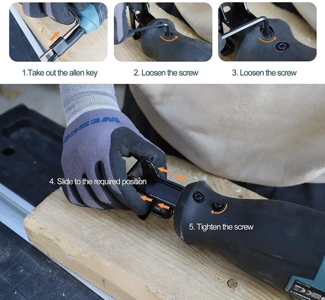 Reciprocating Saw, WESCO 800W Recip Saw, 2700SPM Variable Speed, 20mm
