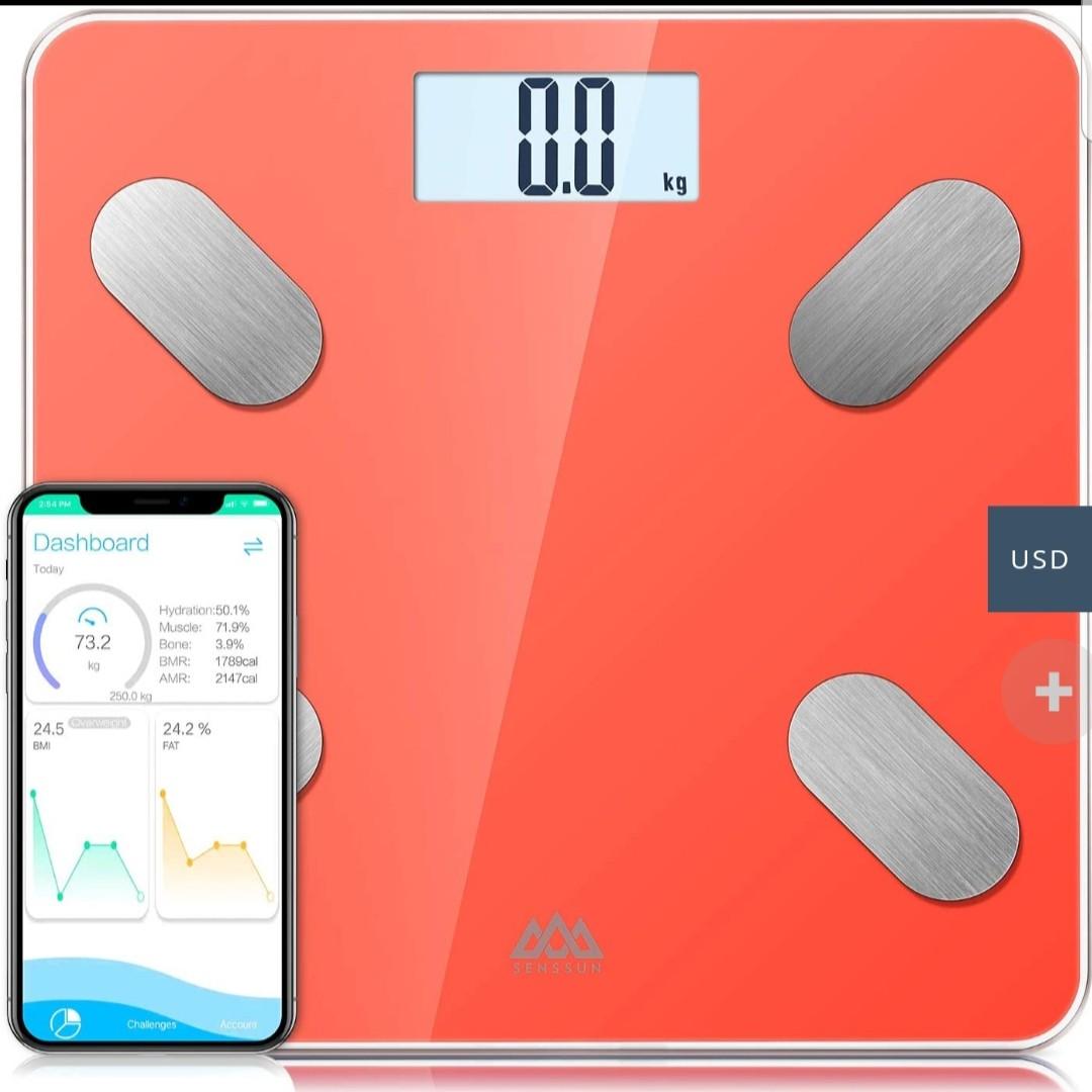 Senssun Bluetooth Body Fat Scale, Health & Nutrition, Health Monitors