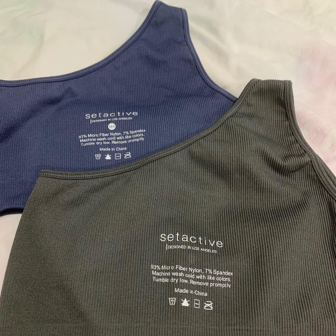 Set Active Sculptflex Ribbed One Shoulder Bra in Slate, Women's Fashion,  Activewear on Carousell