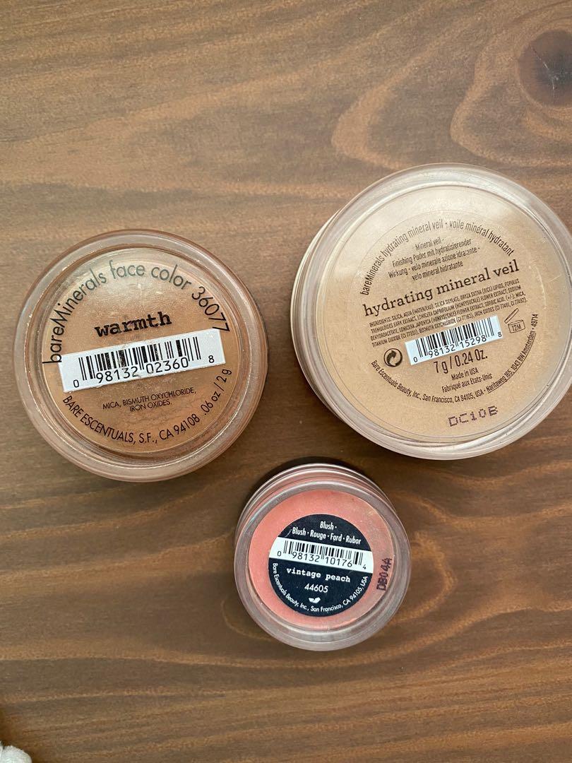 Set of 3 Bare minerals blush, bronzer, & finishing powder, Beauty