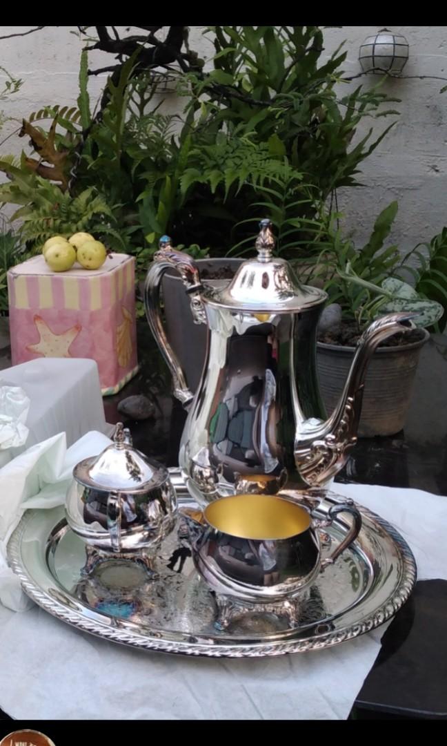 Vintage oneida clearance silver tea set