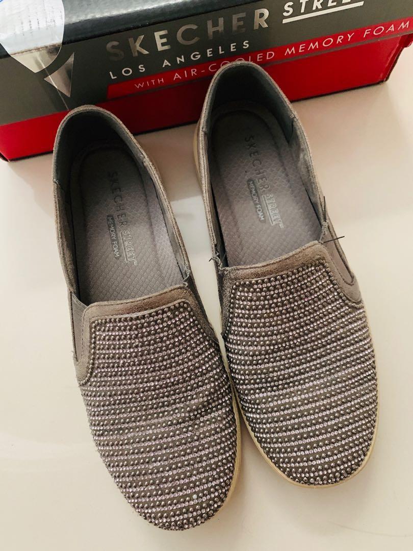 Skechers pewter slip on online