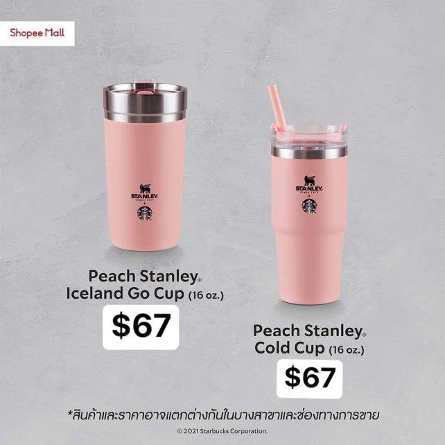 Starbucks+STANLEY Stainless Tumbler 16 oz.Cold Cup Peach Thailand only