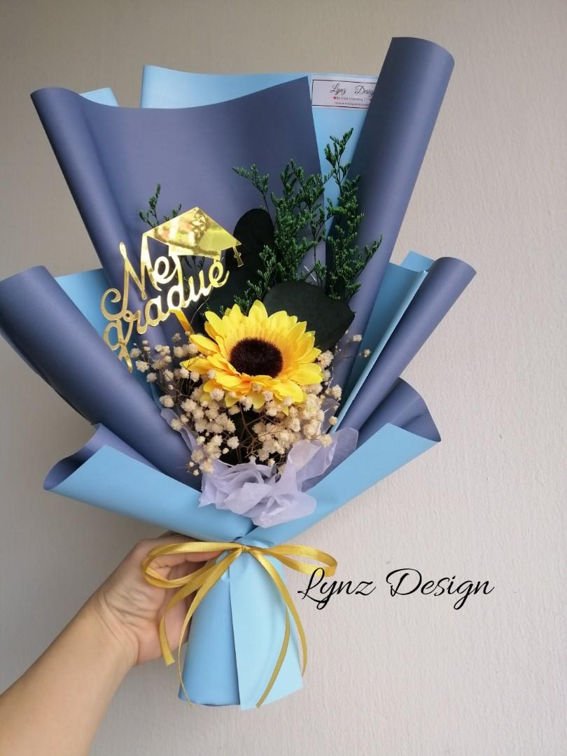 Sunflower Bouquet Graduation Bouquet Birthday Flower Valentine Flower Mother S Day Father S Day Thank You Get Well Soon Teacher S Day Hari Raya Anniversary Flower Sorry Surprise Flower Soap Flower Baby Breath 太阳花 毕业花束
