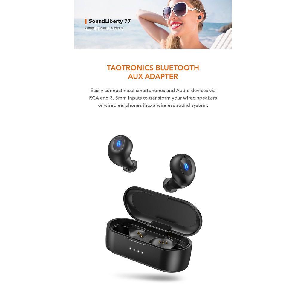 TT-BH077 Wireless Bluetooth Earbuds, 5.0 Headphones SoundLiberty IPX7 Waterproof Hi-Fi Stereo Sound Open to Pair Free to Switch Single/Twin Mode with 20H Playtime, Audio, Earphones on Carousell