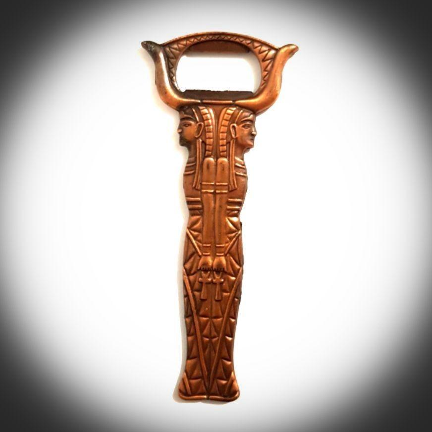 Vintage bottle opener bronze Egyptian (Category: Vintage Collectibles) located in Imus. Submitted by mostlyvintage (Listing ID 1121401101, Image 3). Description: 🎀 vintage bronze bottle opener with Egyptian sarcophagus design 🎀 🌸For fashion finds and other stuff, pls. visit my other Carousell store: https://carousell.app.link/XSuC3F3Gsuba.