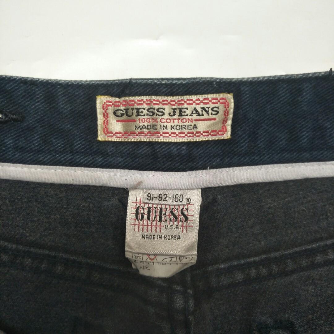 Vintage Guess Washed Jeans, Fesyen Pria 