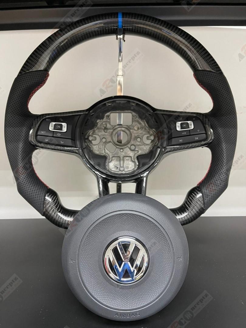 Volkswagen Mk7 Golf Jetta Carbon Fiber Steering Wheel, Car Accessories