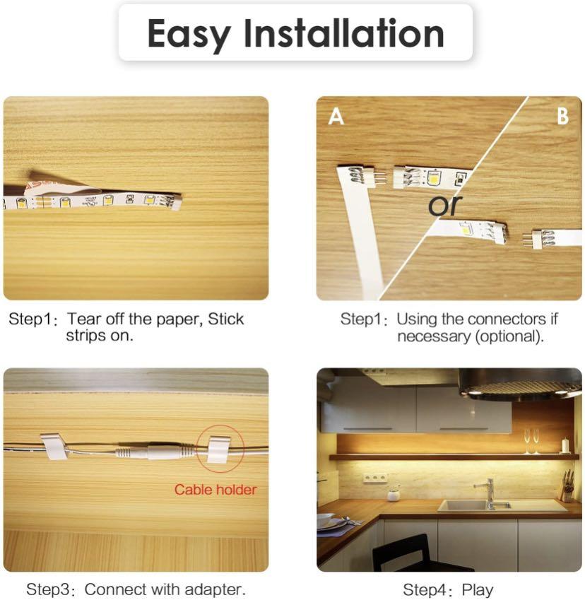 WOBANE Under LED Lighting kit, 6 PCS LED Strip Lights with