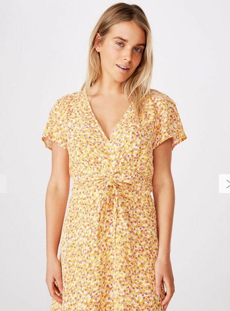 Yellow dress sale cotton on