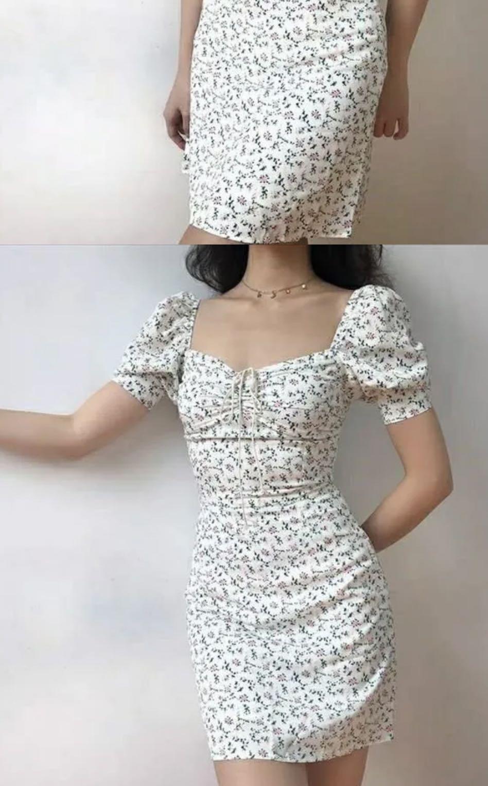 Yesstyle white sweetheart floral dress ...