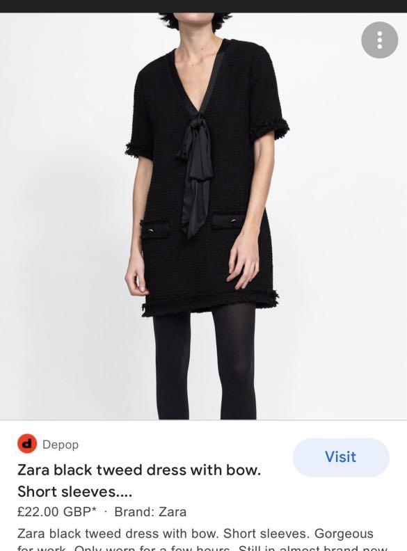 Black tweed top dress zara